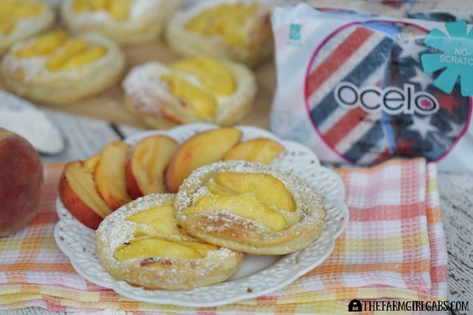 Nothing could go wrong on a day that starts out with these Peach Breakfast Danish made with puff pastry, fresh peaches and a sweet cheese filling. AD #GiveItASparkle