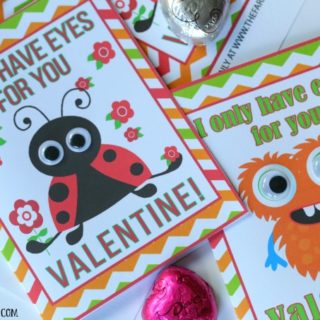 Free printable I Only Have Eyes For You Valentine Cards.