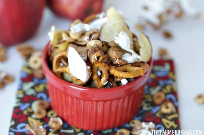 Celebrate the flavors of fall with this yummy Honey Nut Cheerios™ Apple Pie Snack Mix. It’s the perfect snack for your kids’ school lunch.
