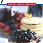 Start your morning off with a delicious batch of Blueberry Buttermilk Pancakes from scratch. This light and fluffy blueberry pancake recipe is perfect for blueberry season or all year round. Top this easy blueberry pancake recipe with homemade blueberry sauce for some extra blueberry flavor. Your family will love this easy buttermilk pancake recipe from scratch.