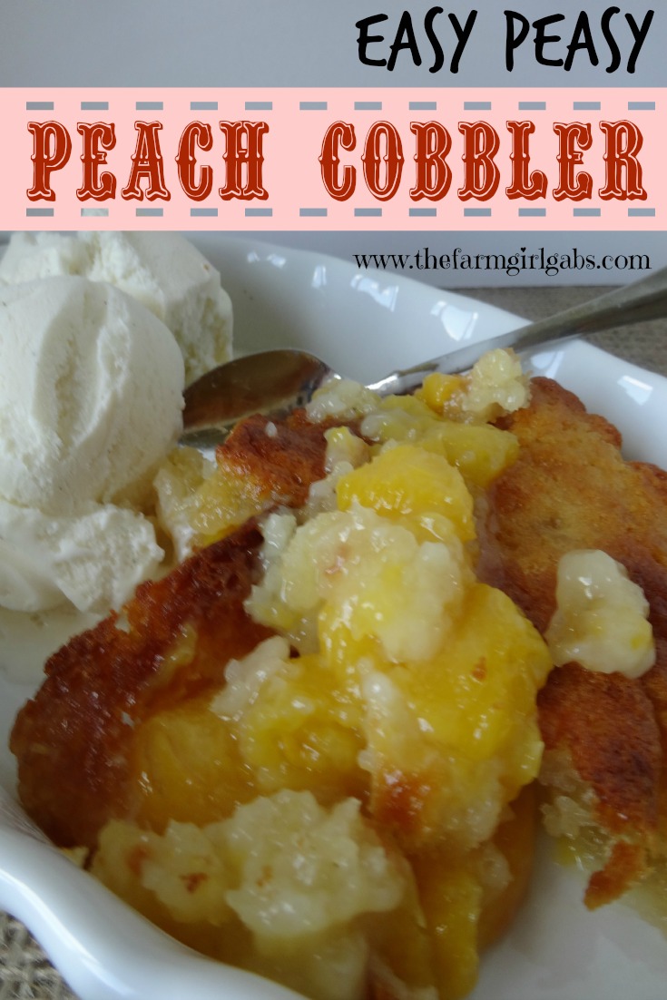 Easy Peasy Peach Cobbler-Pinterest