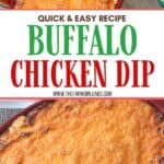 For game day or any day, this Buffalo Chicken Dip recipe is a winner. It's warm, creamy, and loaded with cheese, chicken, and wing sauce, this easy dip recipe is perfect for parties or ideal for game day tailgating!