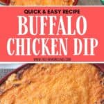 For game day or any day, this Buffalo Chicken Dip recipe is a winner. It's warm, creamy, and loaded with cheese, chicken, and wing sauce, this easy dip recipe is perfect for parties or ideal for game day tailgating!