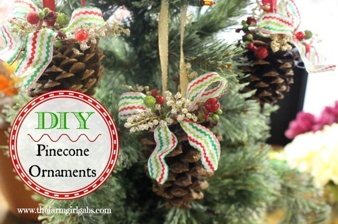 DIY Pinecone Ornaments
