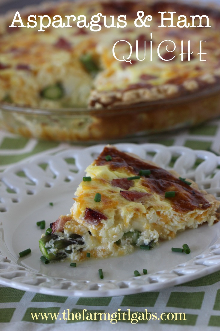 Asparagus and Ham Quiche - www.thefarmgirlgabs.com