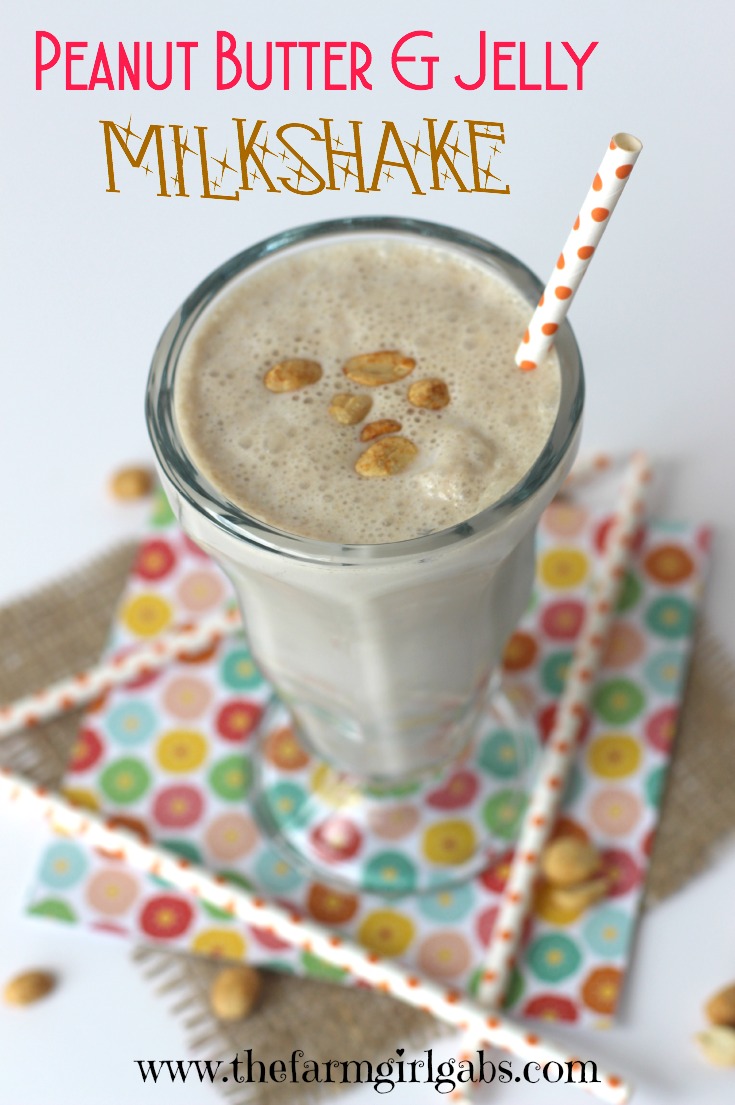 Peanut Butter & Jelly Milkshake - www.thefarmgirlgabs.com