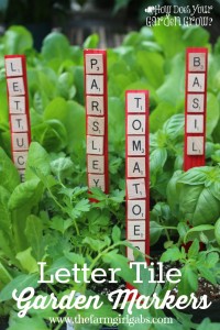 Looking for an easy and fun gardening craft for the whole family? These Letter Tile Garden Markers are simple and look great in your vegetable garden.