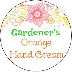 gardener's orange hand cream label