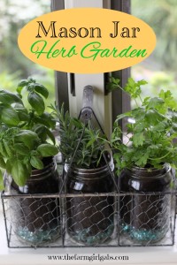 Create this easy Mason Jar Herb Garden for your window. It's the perfect container garden for herb lovers - especially if you are short on space in your yard.