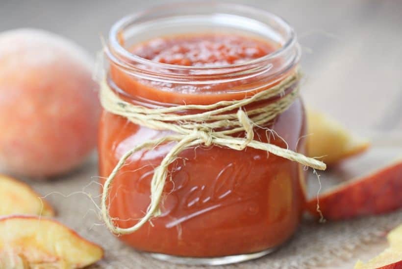 This sweet and spicy Peach Sriracha Barbecue Sauce recipe is so easy to make and tastes better than anything you can buy at the store. Made with fresh peaches, this bbq sauce is perfect for dipping and grilling your favorite meats.