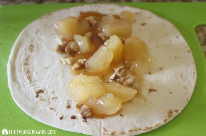 Caramel Apple Walnut Roll-Ups Step 2