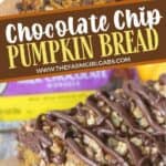 This easy Chocolate Chip Pumpkin Nut Bread recipe is perfect for fall. This quick pumpkin bread is moist, delicious and loaded with chocolate chips and nuts. You family will love how delicious this easy pumpkin quick bread recipe is.
