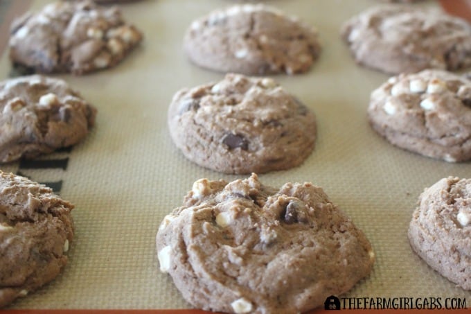 Peppermint Hot Chocolate Cookies - tray
