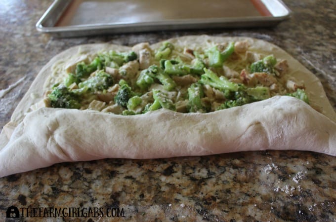 Chicken Broccoli Ranch Stromboli Step 2