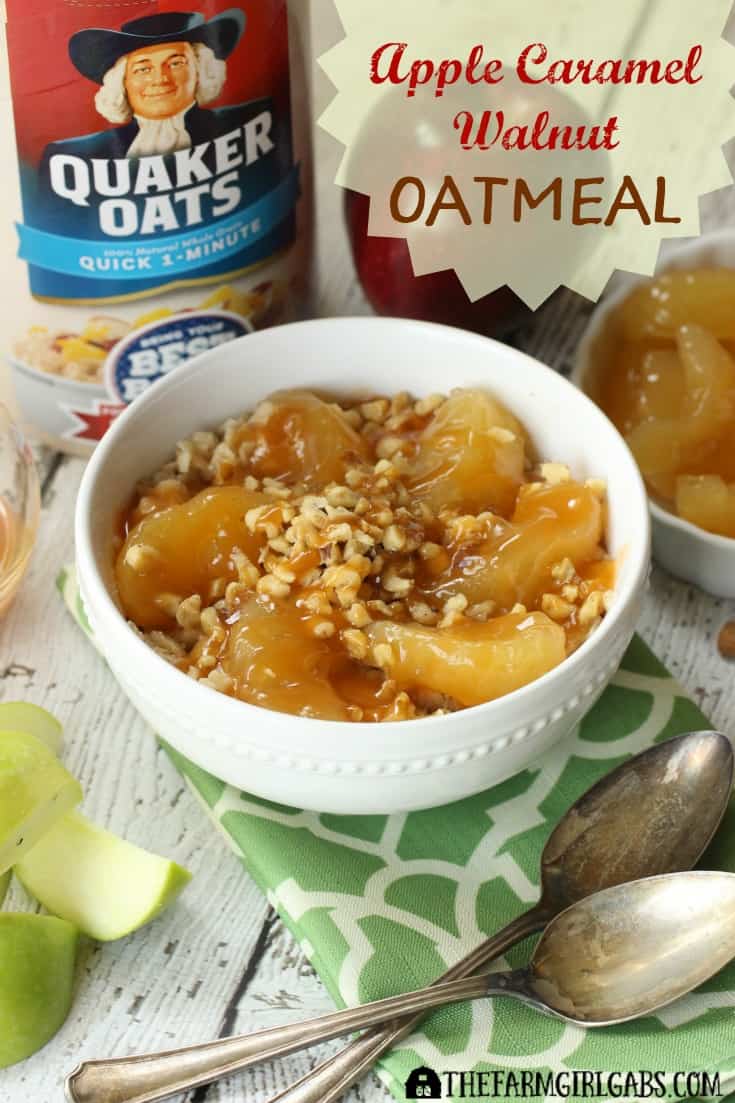 Apple Caramel Walnut Oatmeal is the perfect breakfast recipe to start your day. Ad #BringYourBestBowl