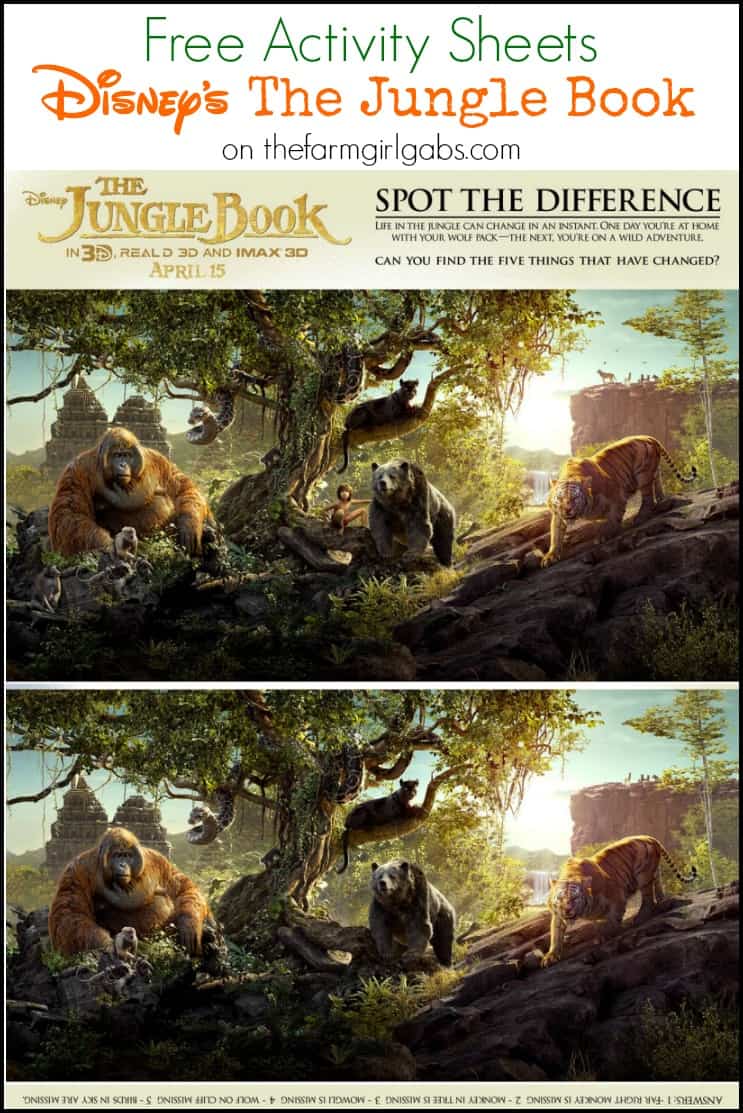 download disneys the jungle book activity sheets the farm girl gabs