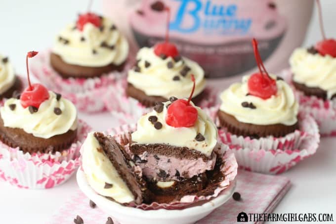 These Cherry Bombs {Ice Cream Cupcakes}, are the perfect reason to celebrated spring, warm weather and Blue Bunny Ice Cream®! You are going to love how easy this ice cream dessert recipe is! AD #SoHoppinGood