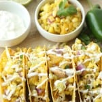 Need a quick 30-minute meal idea? Try these Grilled Pork Tacos With Corn & Mango Salsa! AD #RealFlavorRealFast