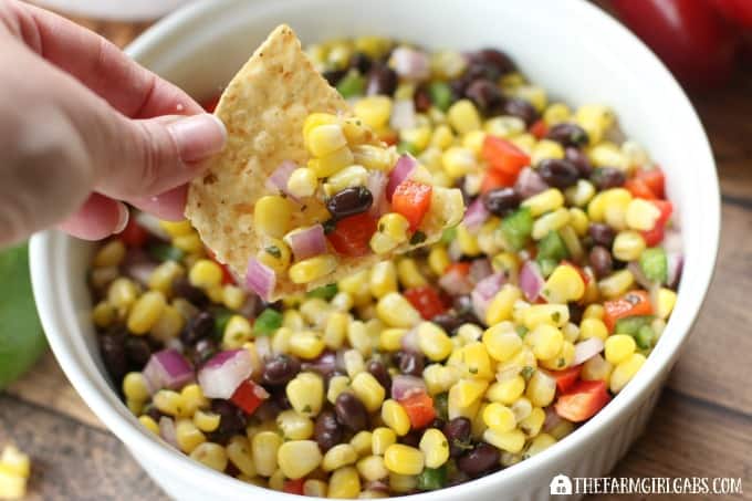 Need a quick snack or appetizer? Try this Roasted Corn And Black Bean Salsa recipe. It makes a great appetizer for your next party or is a perfect topping for tacos.