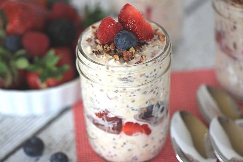 Simple Overnight Oats with Berries - Home Sweet Farm Home