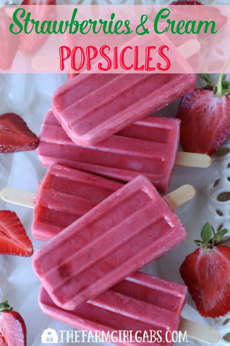 Strawberries and cream popsicles are the perfect healthy summer snack for kids young and old.