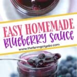 This best Homemade Blueberry Sauce recipe is the perfect topping for ice cream and pancakes as well as many other desserts. This easy blueberry recipe takes just 15 minutes to make.