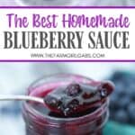 This best Homemade Blueberry Sauce recipe is the perfect topping for ice cream and pancakes as well as many other desserts. This easy blueberry recipe takes just 15 minutes to make.