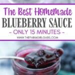 This best Homemade Blueberry Sauce recipe is the perfect topping for ice cream and pancakes as well as many other desserts. This easy blueberry recipe takes just 15 minutes to make.