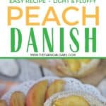 Nothing can go wrong on a day that starts out with these Peach Breakfast Danish made with puff pastry, fresh peaches and a sweet cheese filling. You will love this award-winning peach recipe. This easy breakfast danish is perfect to make when peaches are in season. This recipe can be served as a delicious peach dessert recipe or breakfast recipe.
