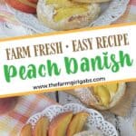 Nothing can go wrong on a day that starts out with these Peach Breakfast Danish made with puff pastry, fresh peaches and a sweet cheese filling. You will love this award-winning peach recipe. This easy breakfast danish is perfect to make when peaches are in season. This recipe can be served as a delicious peach dessert recipe or breakfast recipe.