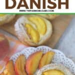 Nothing can go wrong on a day that starts out with these Peach Breakfast Danish made with puff pastry, fresh peaches and a sweet cheese filling. You will love this award-winning peach recipe. This easy breakfast danish is perfect to make when peaches are in season. This recipe can be served as a delicious peach dessert recipe or breakfast recipe.