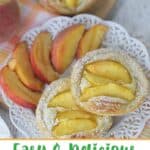 Nothing can go wrong on a day that starts out with these Peach Breakfast Danish made with puff pastry, fresh peaches and a sweet cheese filling. You will love this award-winning peach recipe. This easy breakfast danish is perfect to make when peaches are in season. This recipe can be served as a delicious peach dessert recipe or breakfast recipe.