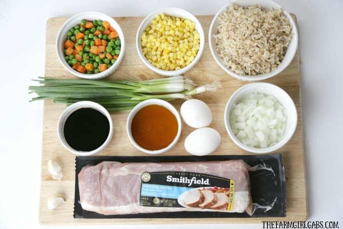 Need a quick dinner or side dish recipe? Skip take out and make this Easy Pork Fried Rice. #Ad #RealFlavorRealFast