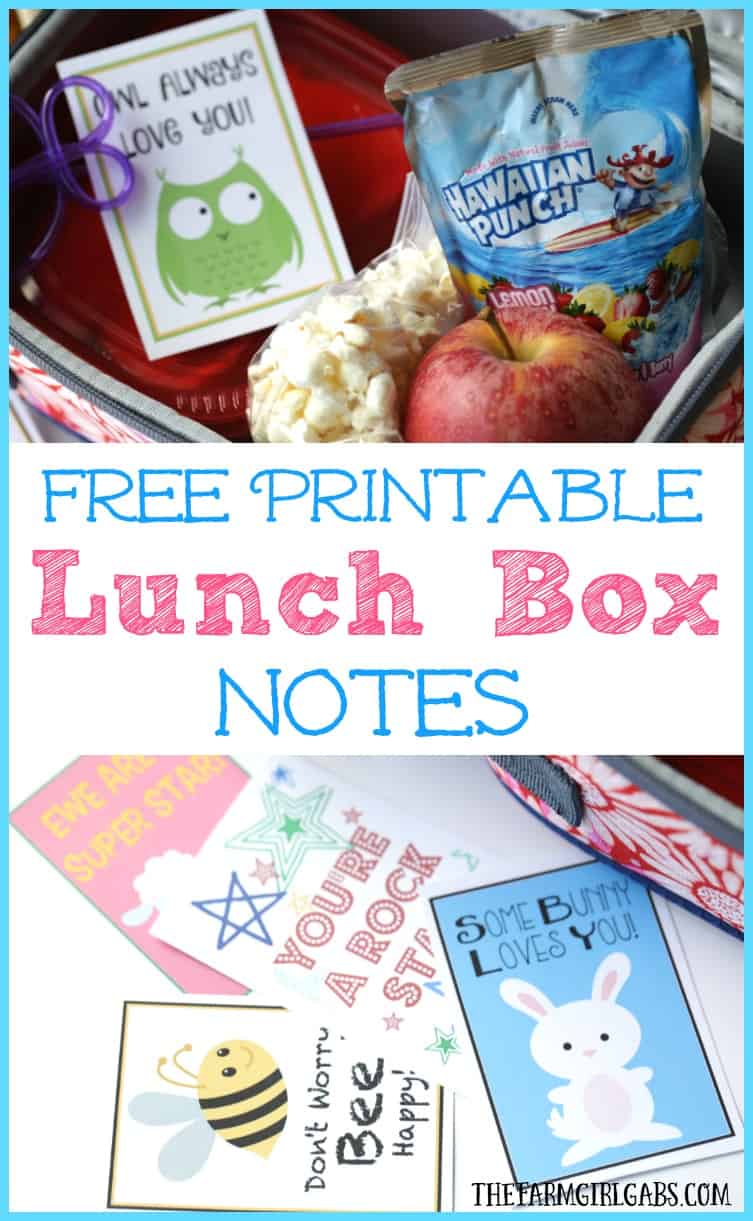 Free Printable Lunch Box Notes - The Farm Girl Gabs®