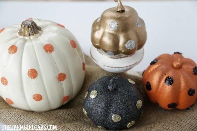 These easy DIY Glitter Glam Pumpkins are a perfect way to add some bling to your fall decor. This easy craft can be customized any way you like.