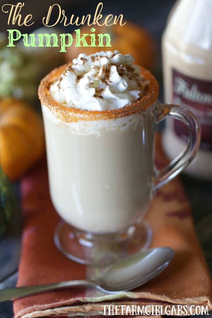 twenty super delicious hot drinks to warm you up during fall or winter! Raise a mug to this delicious Drunken Pumpkin Spice Latte. This simple spiked coffee recipe is the perfect adult fall drink.