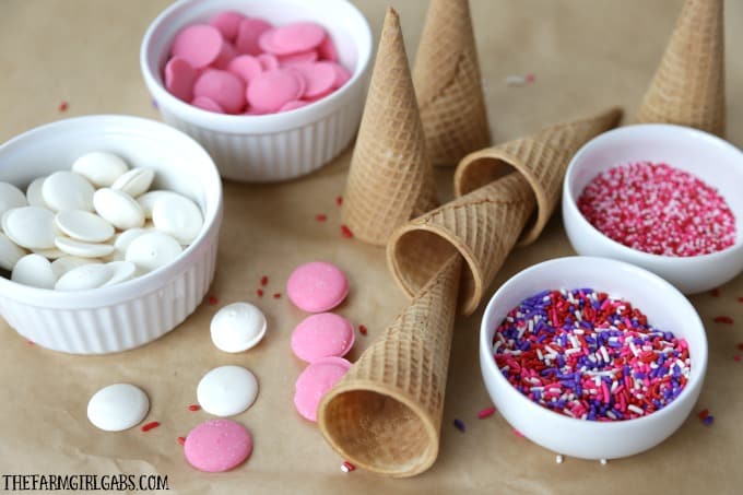 I scream, you scream we all scream for an ice cream cone made with these fun Dipped Ice Cream Cones!