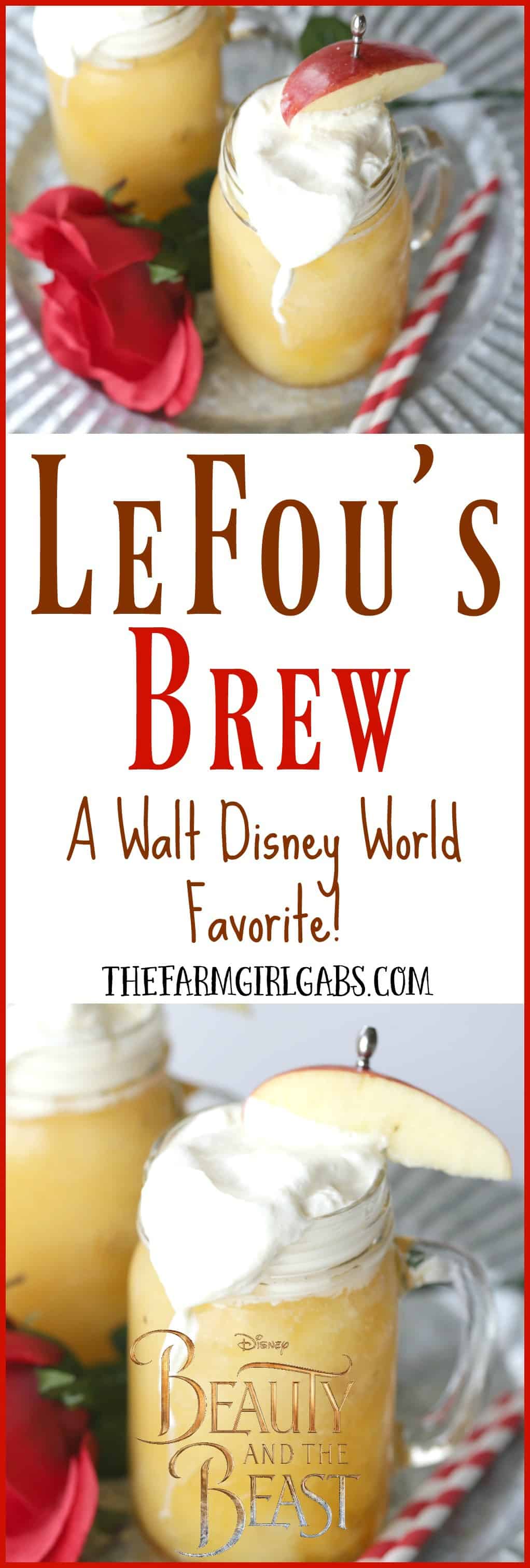 LeFou's Brew is a slushy apple drink popular at Walt Disney World! This deliciously refreshing drink recipe is inspired by the upcoming Beauty And The Beast movie. Now you can make your own LeFou's Brew at home with this simple recipe.