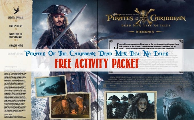 Pirates of the Caribbean Dead Men Tell No Tales Activity Packet