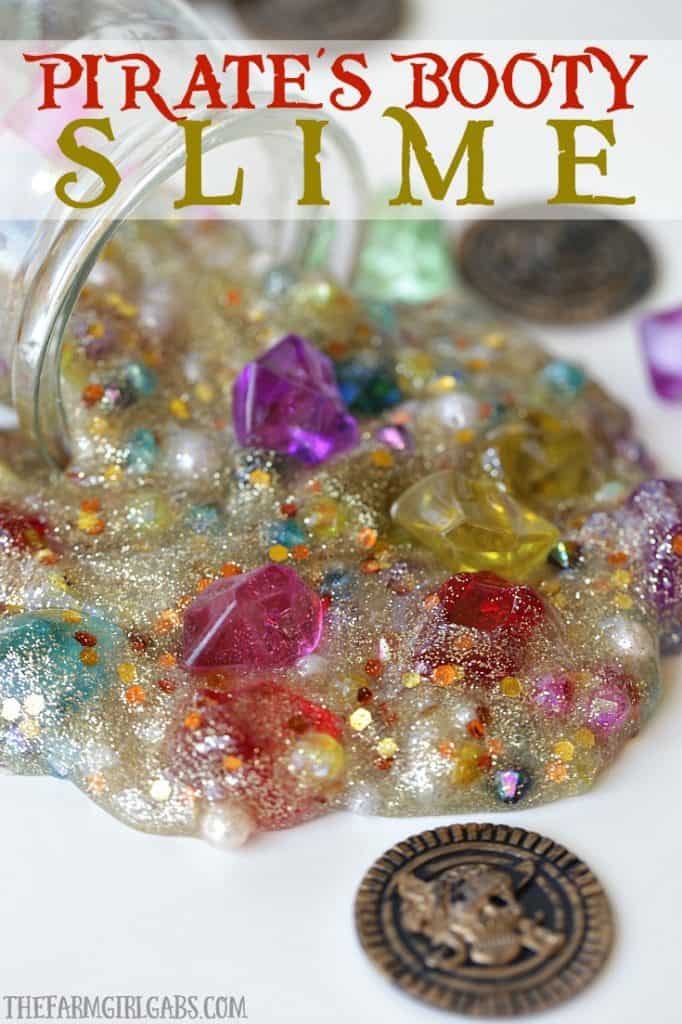 I bet Captain Jack Sparrow will go crazy for this Pirate's Booty Slime it has the perfect amount of gold and gems. Making slime is a fun craft activity for kids and adults. Savvy? #Slime #SlimeRecipe #DisneyCraft #WaltDisneyWorld #PiratesOfThe Caribbean