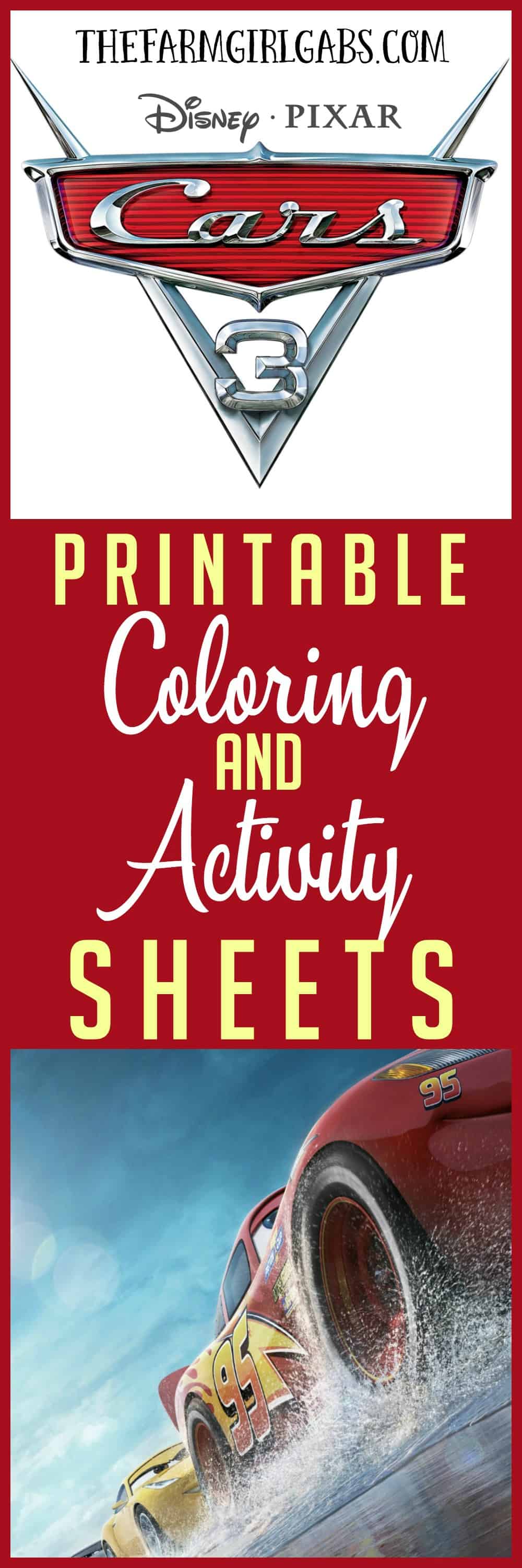 Kids, rev up your engines and cure summer boredom with the printable Cars 3 Coloring And Activity Sheets.