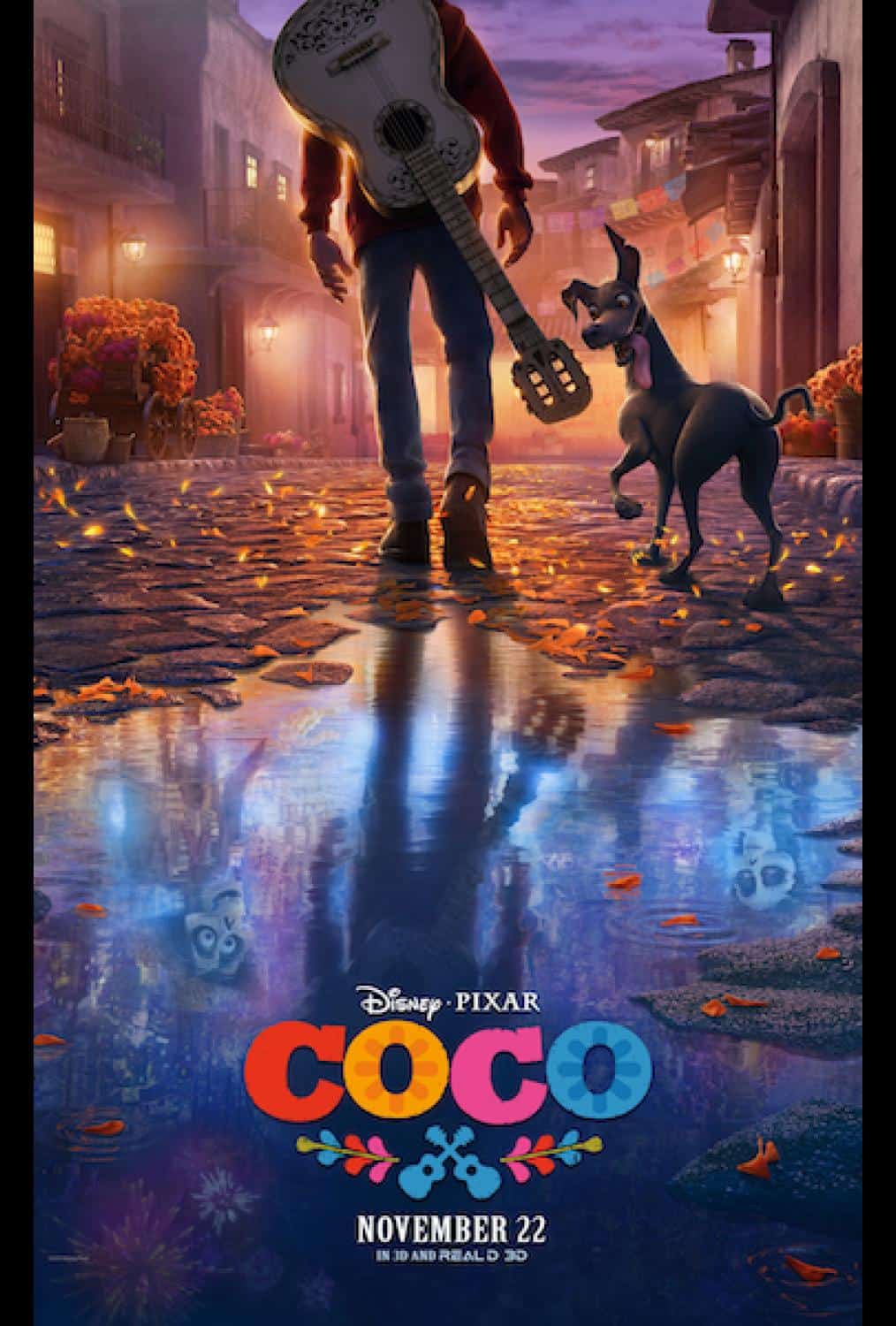 Coco Official Poster. Here's a sneak peek at Olaf's Frozen Adventure which debuts ahead of Pixar's Coco on November 22, 2017. #OlafsFrozenAdventure #Coco