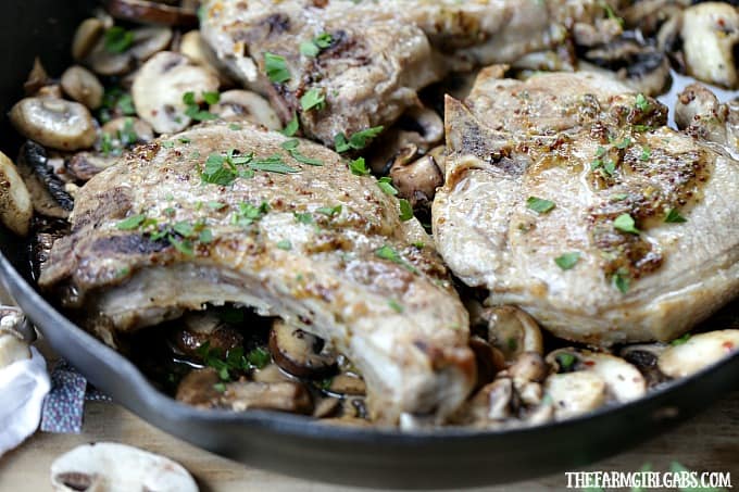 Be chef inspired at home with this easy and delicious Maple-Mustard Pork Chops With Braised Mushrooms recipe made with Smithfield Prime Fresh Pork.