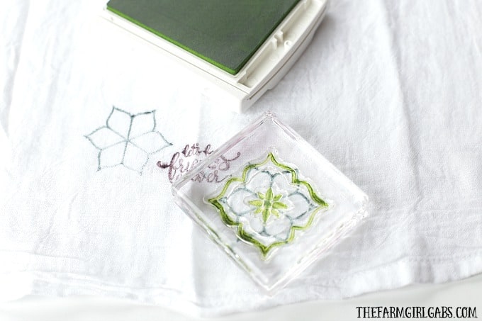 This easy DIY Stamped Friendship Tea Towel is the perfect gift from the heart. Make one to give and make one to keep.