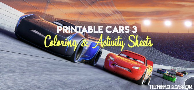 Cars 3 Coloring And Activity Sheets
