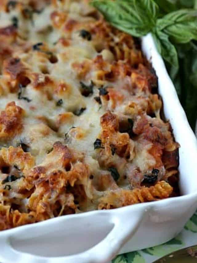 Flavorful Grilled Chicken Parmesan Pasta Bake Story - The Farm Girl Gabs®