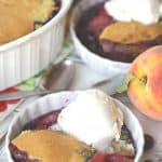 Blueberries and peaches are the fruits of summer! This pair up in this easy cobbler recipe to make this delicious Blueberry Peach Cobbler. This homemade cobbler recipe is a perfect way to enjoy their summer bounty! Read this post for how to make a simple blueberry peach cobbler from scratch.