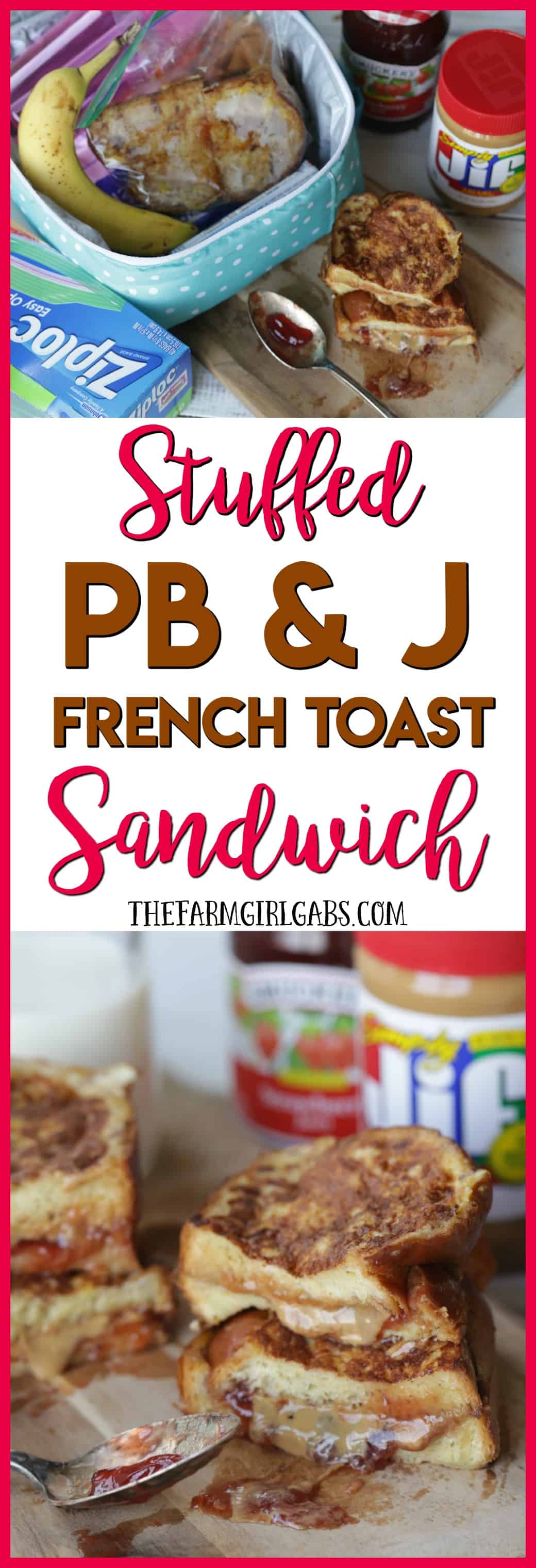 These Stuffed Peanut Butter And Jelly French Toast Sandwiches are a fun twist on the classic lunchbox favorite! #Ad #ShopRitePBJLove