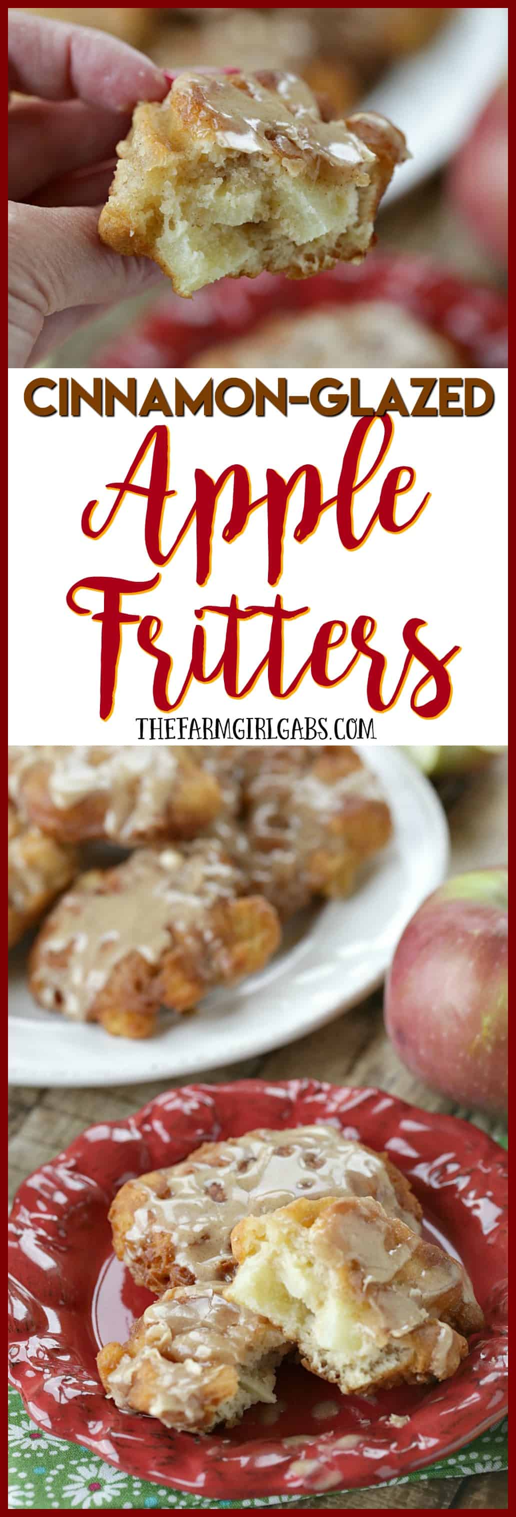 Cinnamon Glazed Apple Fritters - The Farm Girl Gabs®