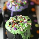 Double, double, toil and trouble. These Witches' Brew Cupcakes are the perfect Halloween treat. These bewitching cupcakes are perfect for a Halloween party.